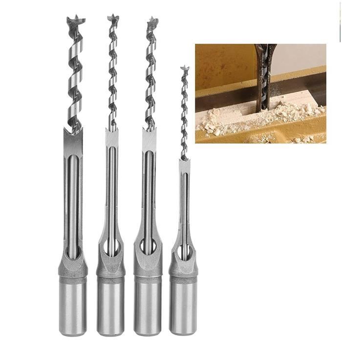 Foret Mèche Carrée Pour Mortaise De Porte - Outil Menuisier - Acier Et Bois - Neuf