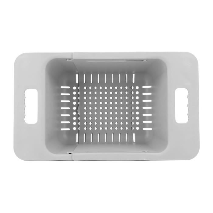 Bac de rangement extensible en acier inoxydable pour congélateur, panier de rangement multifonctionnel au-dessus de l'évier, égouttoir à vaisselle