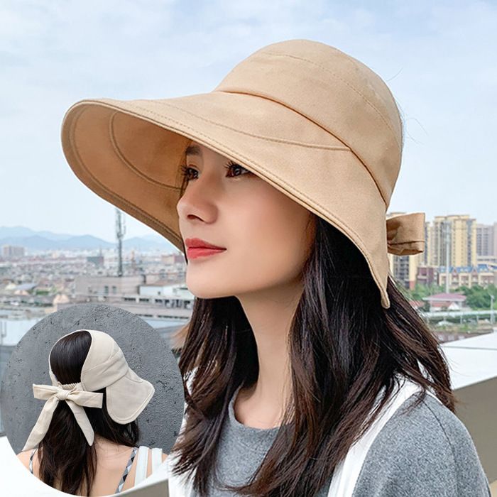 Chapeau De Soleil Pliable Femme Large Bord UPF – Coton Respirant Réglable Plage Voyage Pêche – Protection UV Été