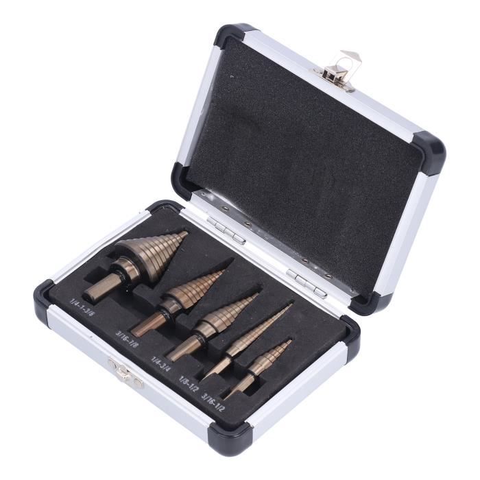 Ensemble De 3 Forets Pas à Pas (Unibit) Drill Hog - Garantie à Vie, Pour Percer Des Trous Propres Dans Le Métal