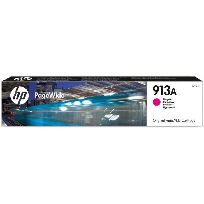 HP 913A Cartouche dencre magenta PageWide authentique (F6T78AE) pour HP PageWide 377/452/477