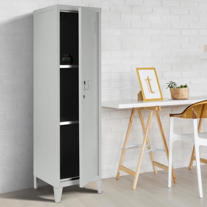 Armoire Vestiaire Estel En Metal Gris Clair Achat Vente Armoire De Bureau Armoire Vestiaire Stella En Cdiscount