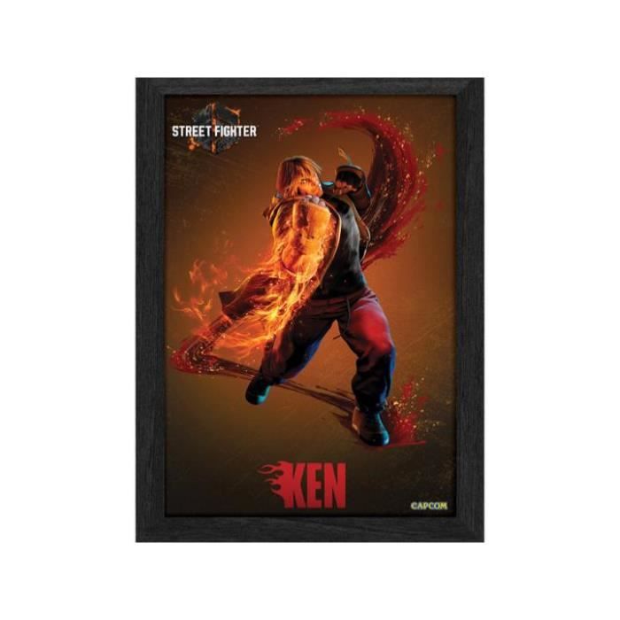 Cadre Pixel Frames Plax Street Fighter 6 Ken Art lenticulaire 30cm x 23cm Officiel