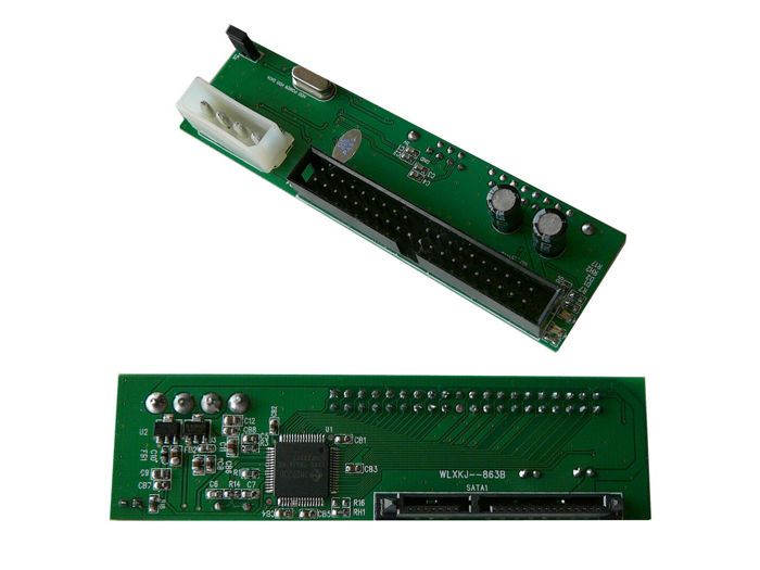 Adaptateur convertisseur SATA vers Nappe IDE avec Chipset JMICRON pour relier un périphérique SATA sur un port ATA
