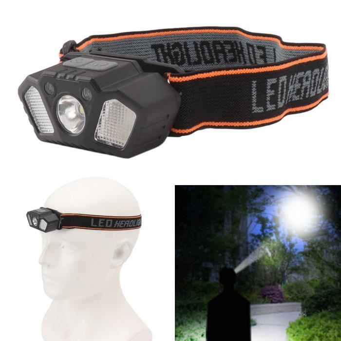Lampe Frontale LED Blanche Et Rouge - Haute Luminosité, Détection De Mouvement