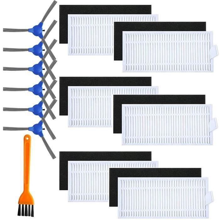 Lot De 4 Brosses Latérales De Rechange Pour Robots Aspirateurs - Compatible SilverCrest M690, WAP W310 - Nylon - 4