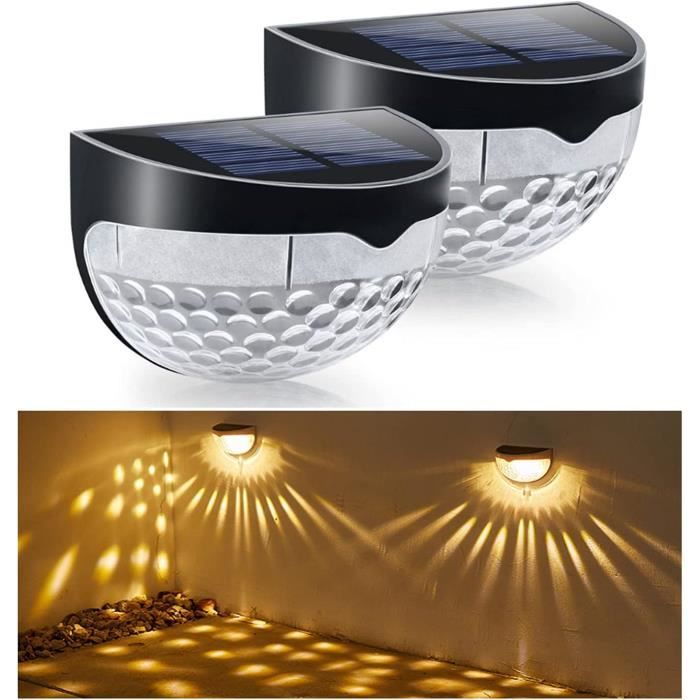 2 Lampes Solaires Clignotantes Rouge - Sécurité Jardin, Clôture & Extérieur !