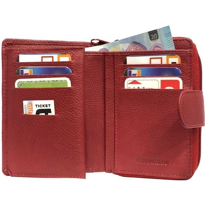 Porte-monnaie En Cuir Véritable Fashion - Femme - Couleur Jaune - Fabriqué En Italie - Neuf