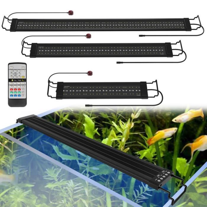 Comparer les prix de Lospitch Lampe Aquarium LED, RGB avec télécommande sans fil Étanche LED Lumière Aquarium D'éclairage, 55-80cm
