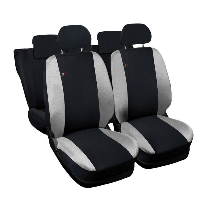 Lupex Shop Housses de siège auto compatibles pour Clio Noir Gris Clair