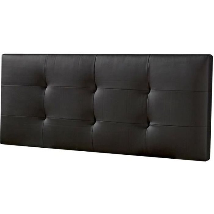 T&ecirc;te de lit Carla 140x60 cm Noir, rembourr&eacute;e de Mousse - noir