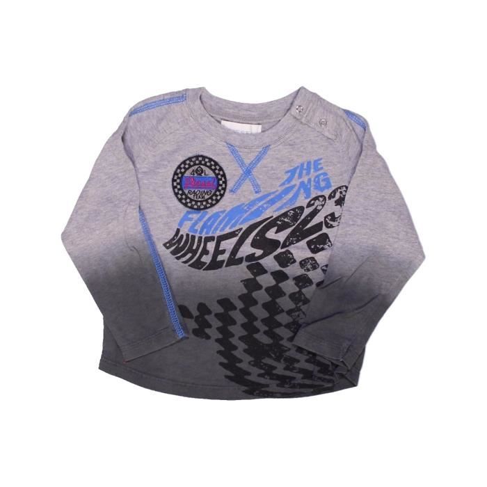 T Shirt Manches Longues Bebe Garcon Diesel 18 Mois Gris Hiver Gris Beige Cdiscount Pret A Porter