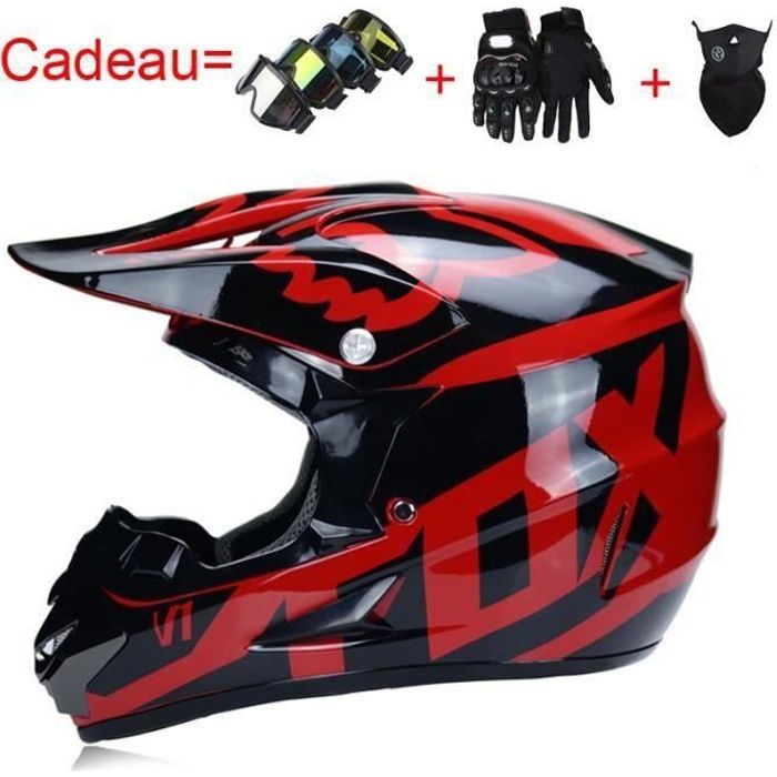 casque motocross rouge