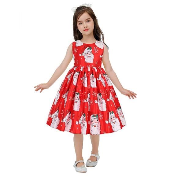 Robe de Noël festive A-line Swing élégante en dentelle Robe de Noël pour fille Longueur au genou Robe de fête de princesse Cadeau de Noël