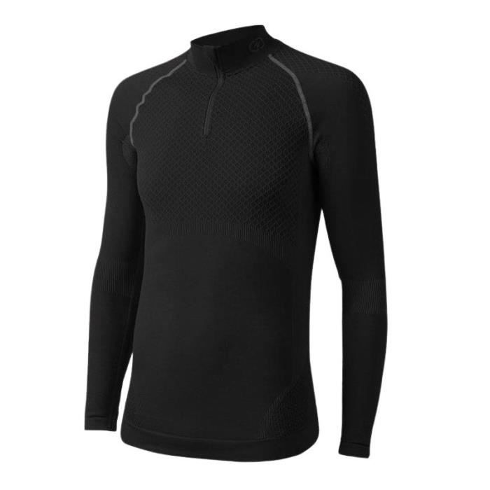 t-shirt thermolactyl activ body 3 - damart - col zippe - noir