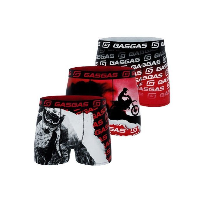 Gasgas Boxer enfant calecon garcon maxi confort ceinture large 4 cm Lot de 3 multicolore Noir Cdiscount Pret a Porter