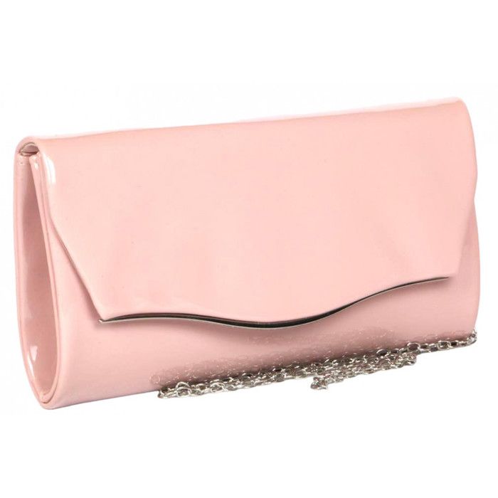 Pochette cérémonie-Nyls Création-Pochette Femme Rose Vernis Mariage Minaudiere Classe Egla - Rose