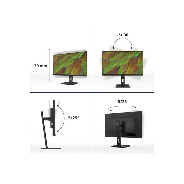 Philips 27B1N3800 Moniteur Ultra HD 27 Pouces réglable en Hauteur Haut parleurs Adaptive Sync 3840x2160 60 Hz 2X HDMI 2.0 1x DisplayPort 1.4 Hub USB - vue 4