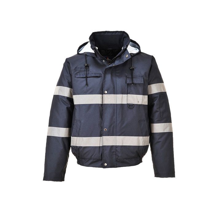 Portwest Iona Lite Pilotjacke, Größe M, Schwarz – Wasserdichte Arbeitsjacke Mit Kapuze, EN 343 Zertifiziert