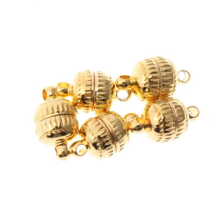 10 Fermoirs Magnétiques Pour Bijoux - Plaqué Or - 20mm - Pour Colliers Et Bracelets DIY