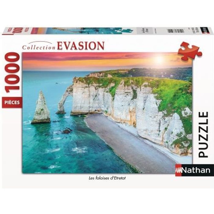 Puzzle 1000 pièces - Les falaises d'Etretat - Nathan - Paysage et nature - Mixte - Dès 14 ans