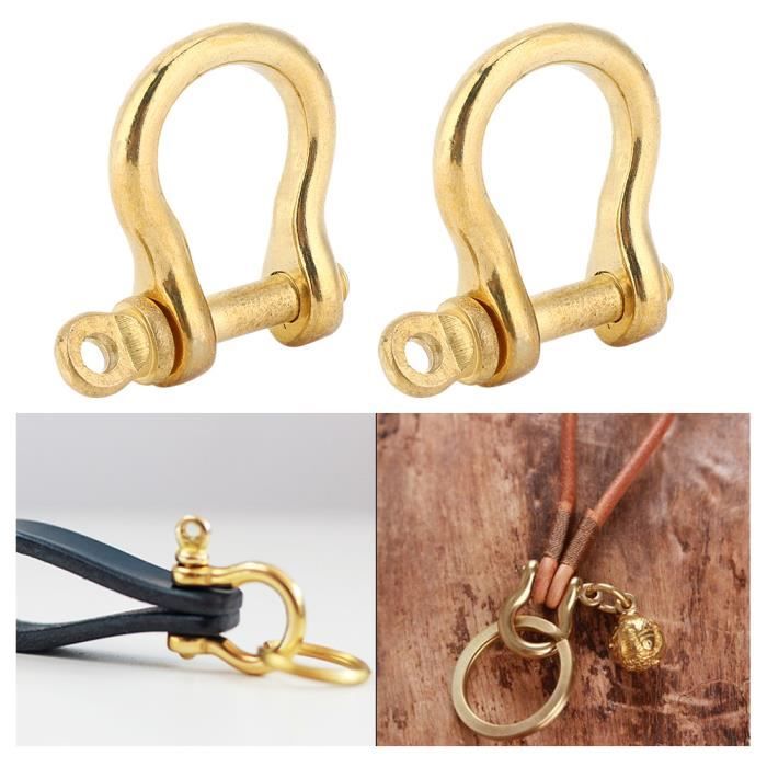 Manilles D-Ring En Laiton – Lot De 4 – Largeur Intérieure 7 Mm – Crochet à Clé – Neuf