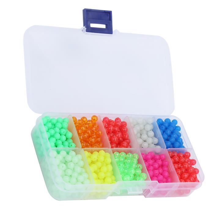 PATIKIL 100 Perles De Pêche Lumineuses 12 Mm – Caoutchouc Souple, Boîte De Rangement – Appâts Glow-in-the-Dark Pour Eau Douce Et Salée