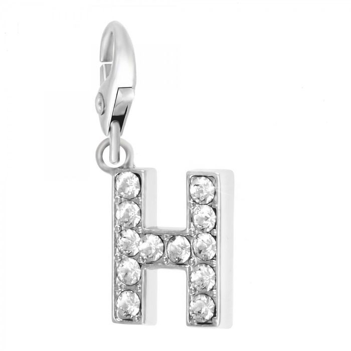 Bijou charm - So Charm - Lettre H - Strass - Plaqué or - Mixte
