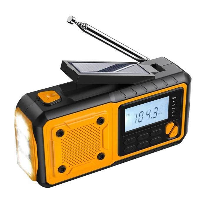 Radio D'Urgence 5 En 1 à Manivelle – Lampe, Horloge, Alarme, Rétro, Argent