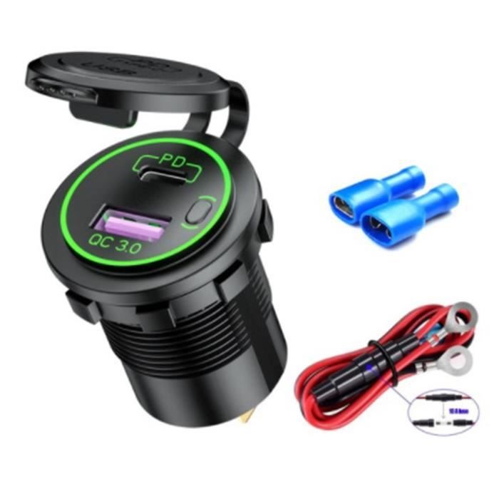 12V Prise De Chargeur Voiture Double 45W Pd Et 18W Qc3.0 Avec