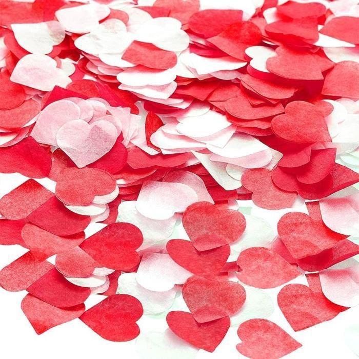 Canon à confettis avec cœurs en papier de soie blanc - Confettis pour fête,  Saint-Valentin, mariage, fiançailles.