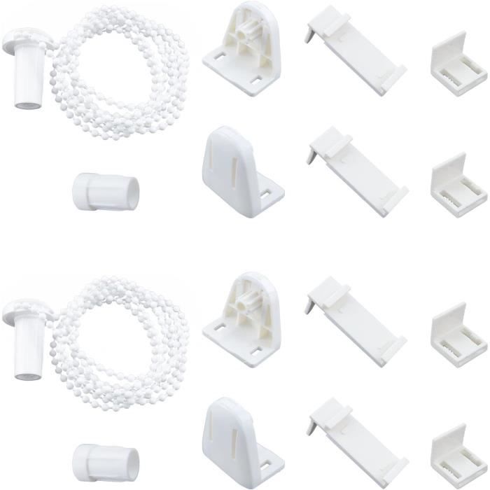CENPEK Lot De 2 Raccords Store Roulant 25 Mm - Supports Plastique + Chaîne Perlée 200 Cm