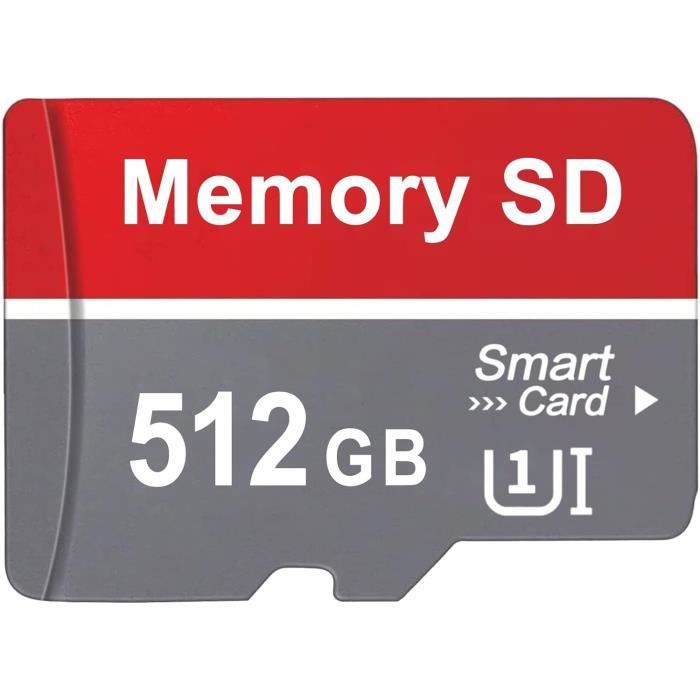 Carte Micro SD 512 Go 512 Go Carte Mémoire Micro SD Étanche haute vitesse Mini Carte SD avec