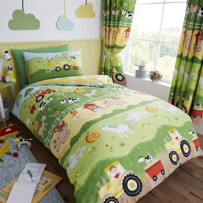 Parure De Lit Réversible Enfant – Motif Panda, Blanc, Lit 1 Personne, Housse + Taie D'oreiller - 3