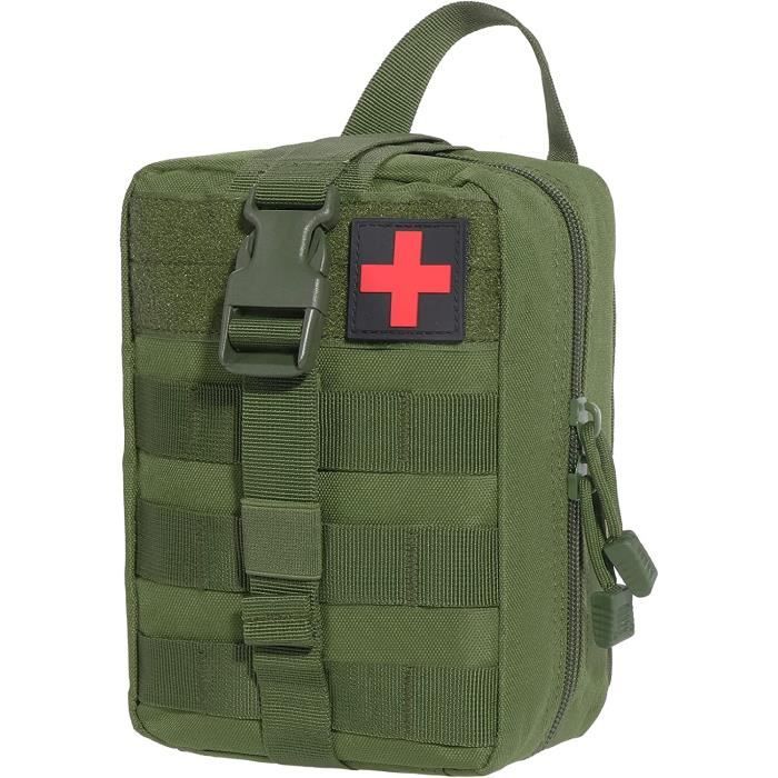 Pochette Premiers Secours Tactique MOLLE Vide - Nylon 800D, Nombreuses Poches, Pour Kit Médical D'urgence