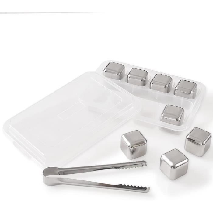 6 Glaçons Réutilisables En Acier Inoxydable - Refroidissement Sans Dilution Pour Whisky, Vodka, Bière, Boissons Chaudes