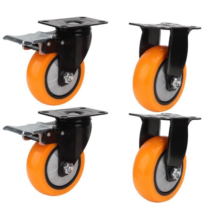 Roulettes Industrielles En Polyuréthane Et Métal Sans Frein 125 Mm 2 Unites 85346436