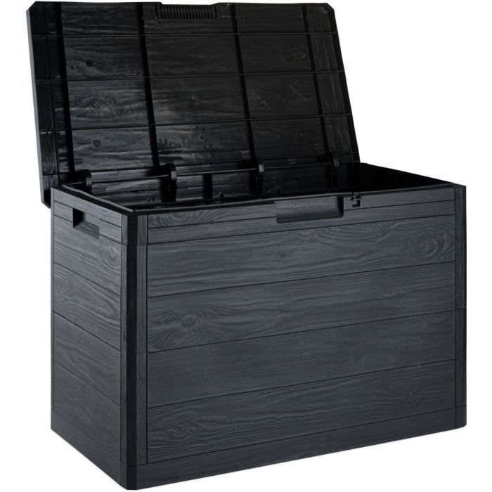 toomax - coffre de rangement en résine 160 litres gris woody's 77,5 x 44,5 x 52,7 cm