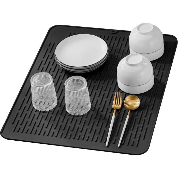 XRPRPX Tapis Égouttoir Vaisselle 40x60cm Absorbant Antidérapant - Noir Pour Cuisine Et Café Tapis égouttoir 40x60cm