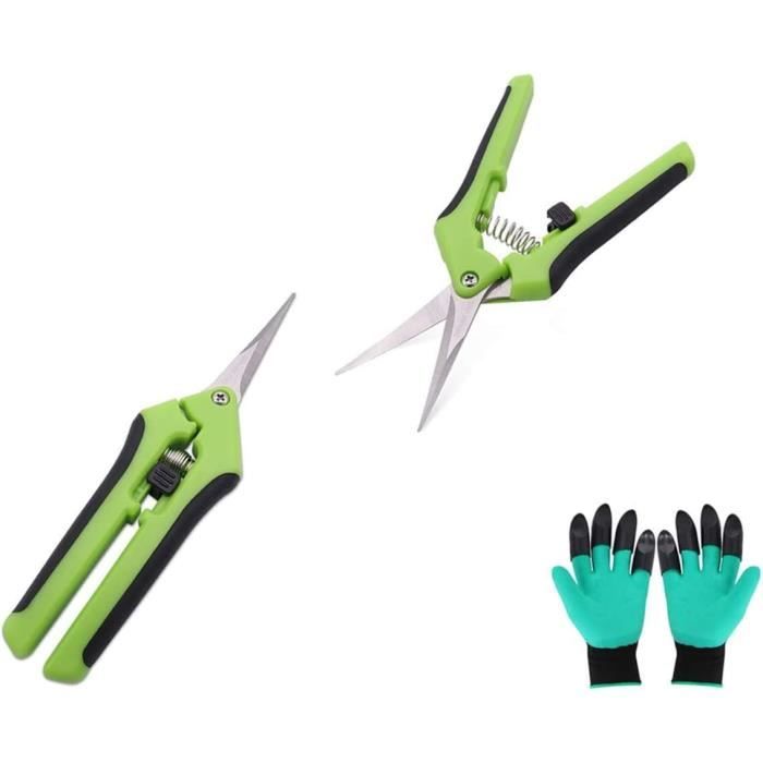 Lot De 5 Sécateurs De Jardin En Acier Inoxydable - Poignées Confortables, Mécanisme De Verrouillage, Avec Sac - 8