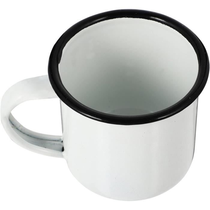 Lot de 12 petites tasses de camping en émail portables vintage avec poignée pour café, thé, maison, pique-nique, voyage, activités intérieures et