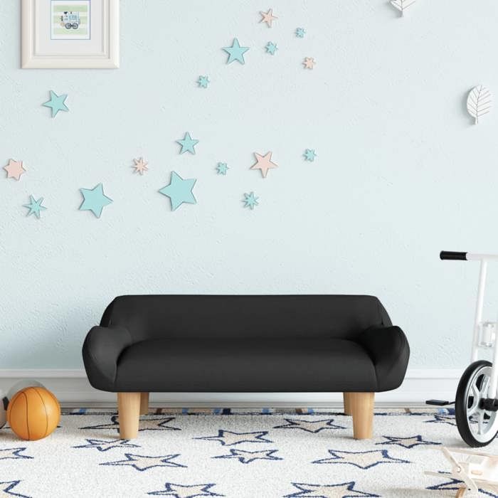vidaXL Canapé pour enfants noir 70x40x24 cm tissu mini canapé mini canapé-chaise mini canapé pour enfants canapé de 3196348