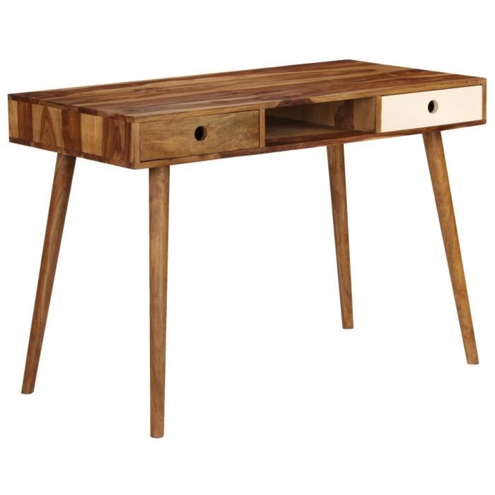 Bureau 110 X 55 X 76 Cm Bois Solide De Sesham Blanc Meubles Meubles De Bureau Bureaux Blanc Blanc Achat Vente Bureau Bureau 110 X 55 X 76 Cm Bois Soldes Sur Cdiscount Des Le 20 Janvier Cdiscount