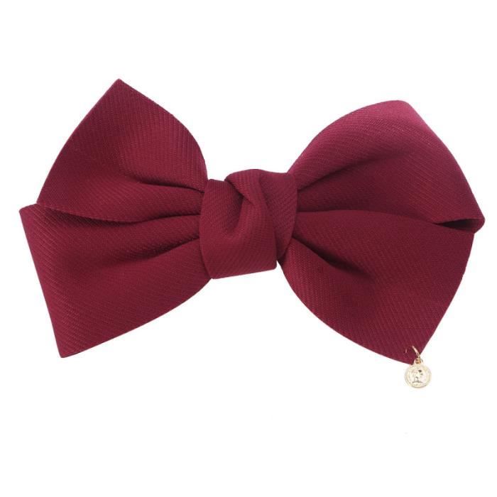 3 Barrettes à Cheveux Nœud Papillon Satin - Noir, Blanc, Rouge - 40cm Pour Fêtes Et Quotidien