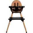 Chaise haute évolutive EVA 2 en 1 dès 6 mois avec pieds en bois - transformable en chaise enfant + bureau de 3 à 5 ans (Marron)-1
