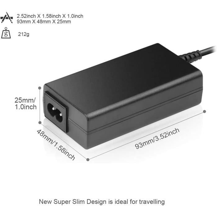 Adaptateur Secteur 19V Pour Écran LG 22MA33D - 110cm Câble - Polarité + Centre - Neuf