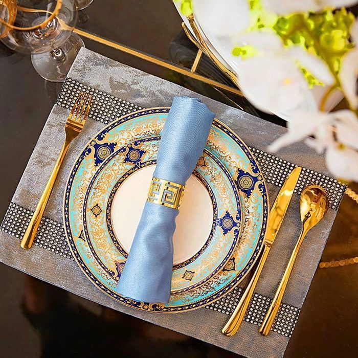 50 Ronds De Serviette Papillon Doré - Pour Mariage, Fête, Décoration De Table