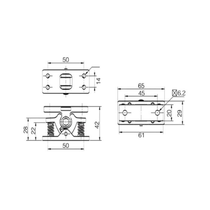 EMSea Lot De 4 Loquets De Porte En Plastique Beige 35 X 21 Mm Pour