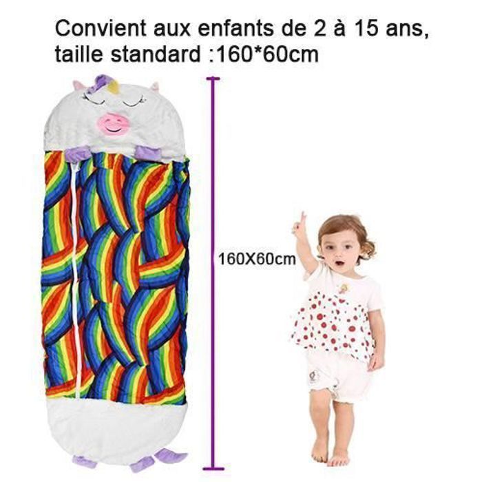 Ohlala Sac de Couchage avec coussin Confortable et Doux pour Enfants 160*60cm-blanc - Sport Ohlala Sac de Couchage avec coussin Confortable et Doux pour Enfants 160*60cm-blanc - Sport