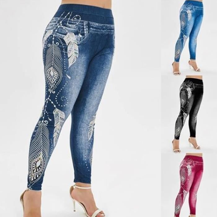 Pantalon femme jegging taille élastique